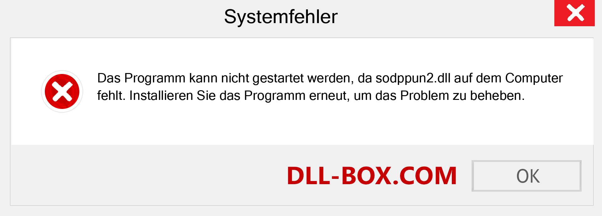 sodppun2.dll-Datei fehlt?. Download für Windows 7, 8, 10 - Fix sodppun2 dll Missing Error unter Windows, Fotos, Bildern